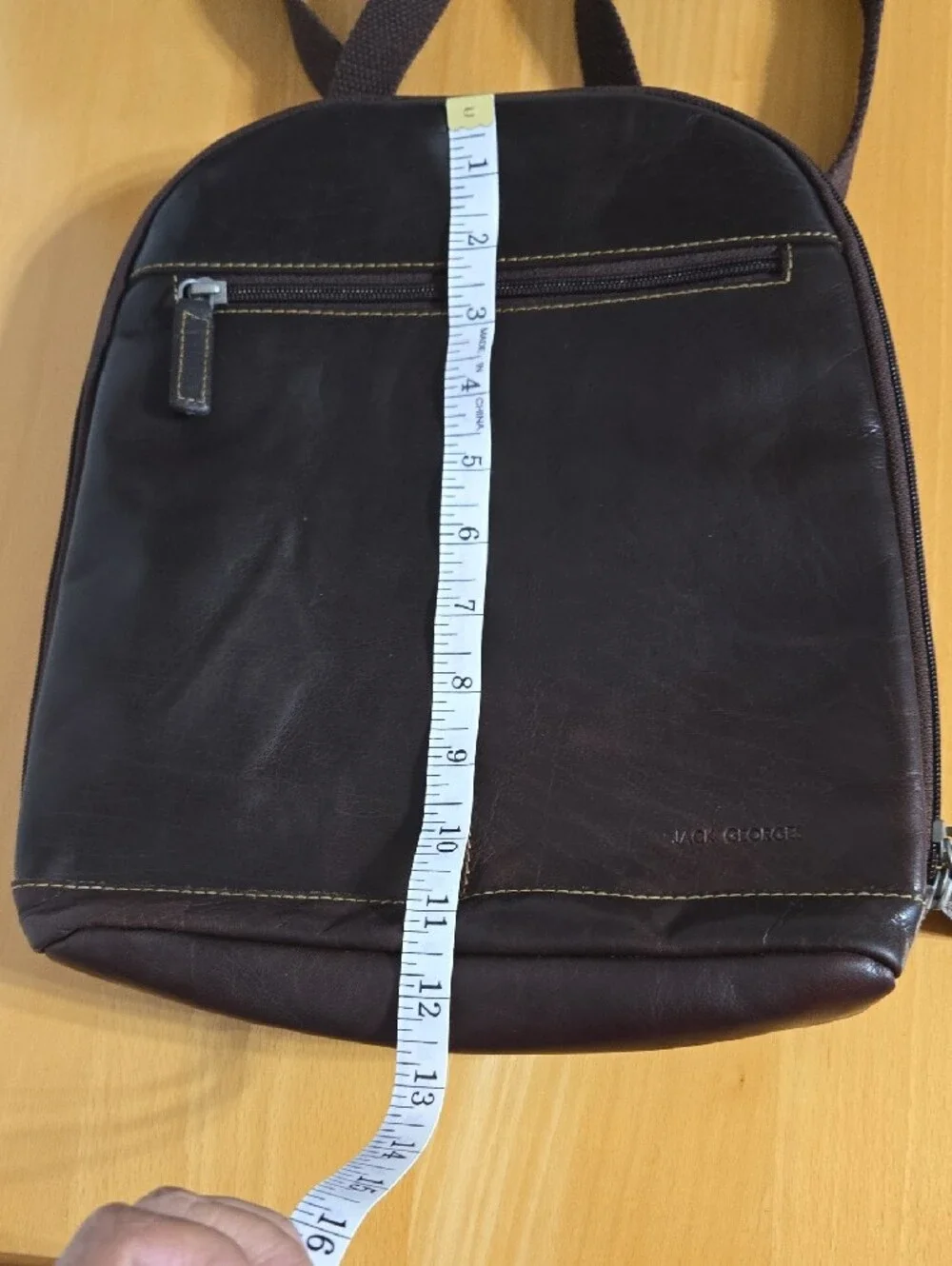 Jack Georges Sleek Dark Brown Leather Convertible Crossbody/Backpack  Bag